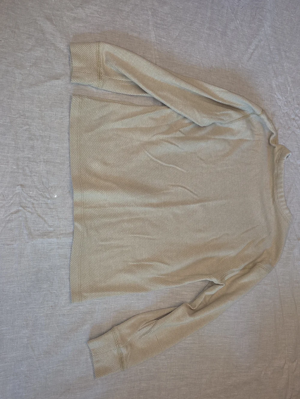Old Navy Long Sleeve Crewneck Tee in Light Beige